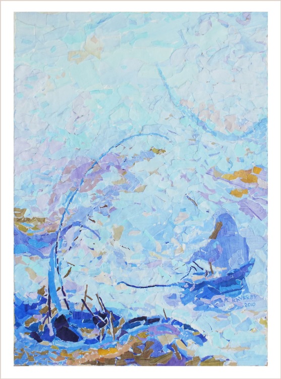 אגם ושתי סירות - קולאז'